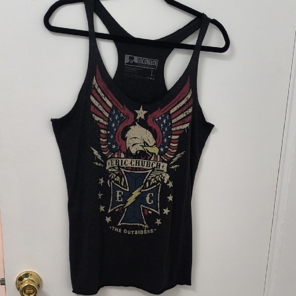 Black Eric Church Graphic Tank Top